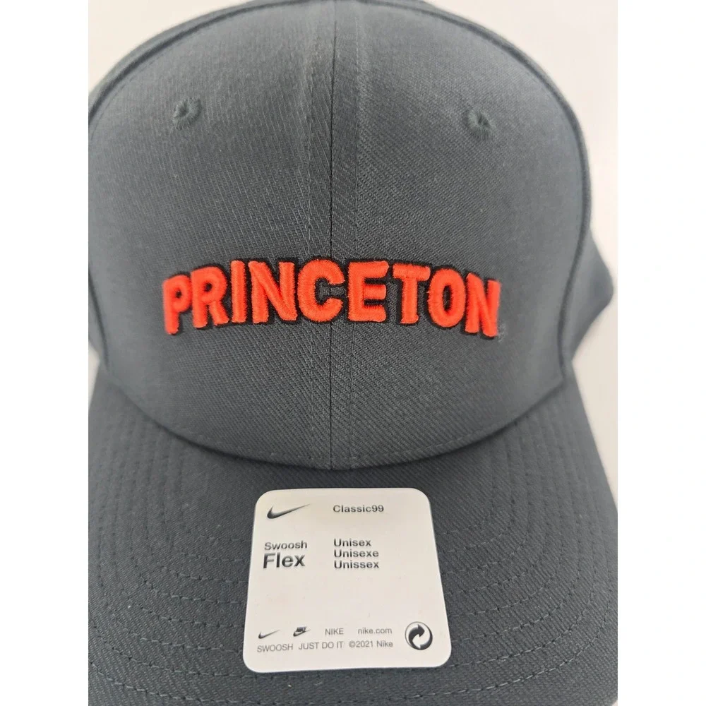 Nike Princeton Tigers Hat Unisex OSFM Gray Classic99 Stretch Dri-Fit Swoosh Flex